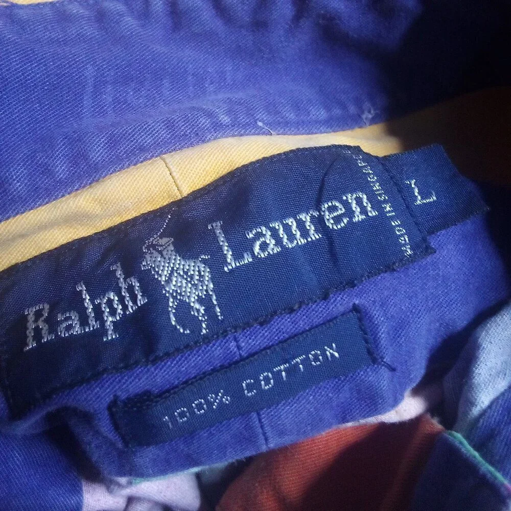 Vintage Polo Ralph Lauren Brushpopper Color Block Button Shirt